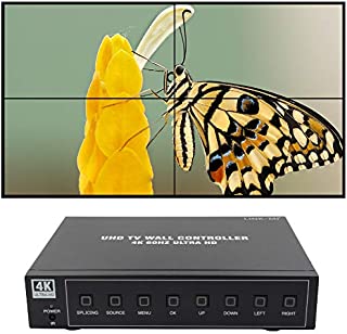 LINK-MI 4K60 UHD Video Wall Controller 2x2 1x2 2x1 1x3 3x1 1x4 4x1 Video Wall Processor Support 3840x2160@60 HDMI2.0 HDMI1.4 DP1.2 Multiple Inputs for 4 TV Splicing Display