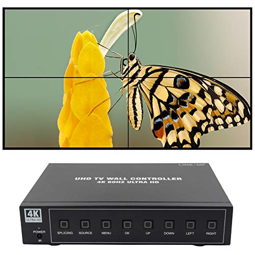 LINK-MI 4K60 UHD Video Wall Controller 2x2 1x2 2x1 1x3 3x1 1x4 4x1 Video Wall Processor Support 3840x2160@60 HDMI2.0 HDMI1.4 DP1.2 Multiple Inputs for 4 TV Splicing Display