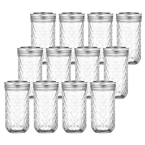 Tebery 12 Pack Mason Jars