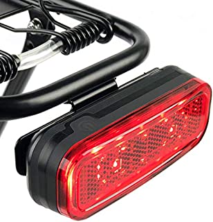 BikeSpark Auto-Sensing Rear Light G4 for Cargo Carrier - 50lm Superbright LED Bike Tail Light with Large-Area Reflector - AAA Battery  IPX4-50/80mm Quick Mount - Made in Taiwan