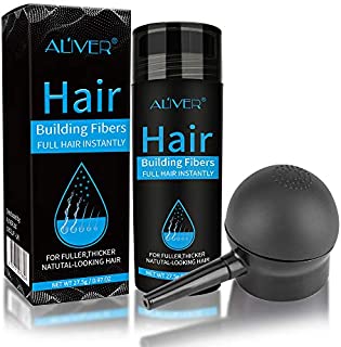 Aliver Hair Fibers for Thinning Hair with Spray - Undetectable Natural Formula - Thicker Fuller Hair in 15 Seconds - Conceals Hair Loss & Look Younger - Designed for Men & Women,0.97Oz(Medium Brown)