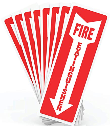 Fire Extinguisher Signs, Safety Sign Sticker - 8 Pack - 4