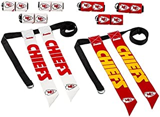 Franklin Sports NFL Kansas City Chiefs Flag Football Sets - NFL Team Flag Football Belts and Flags - Flag Football Equipment for Kids and Adults