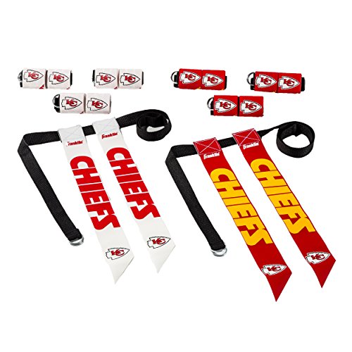 Franklin Sports NFL Kansas City Chiefs Flag Football Sets - NFL Team Flag Football Belts and Flags - Flag Football Equipment for Kids and Adults