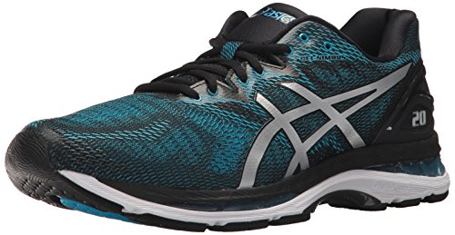 ASICS Men's Gel-Nimbus 20 Running Shoe, Island Blue/White/Black, 10 Medium US