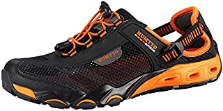 Mens Water Shoes Hiking Aqua Shoes Quick Dry Breathable Wading Trekking Sneakers (5.5, 1605 Black)