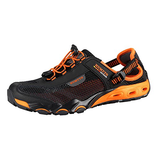 Mens Water Shoes Hiking Aqua Shoes Quick Dry Breathable Wading Trekking Sneakers (5.5, 1605 Black)