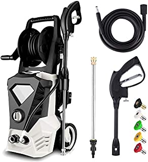 Electric Pressure Washer 3500PSI 2.6GPM High Power Washer with 32ft Cable and 5 Quick-Connect Spray Nozzles for Cleaning Homes, Cars, Decks, Driveways, Patios (White)