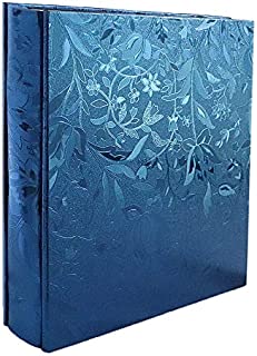 RECUTMS Photo Album 4x6 600 Photos PU Leather Cover Large Wedding Photo Books Black Pages Horizontal and Vertical Family Album Gift Memory Book (Blue S-Leaf)