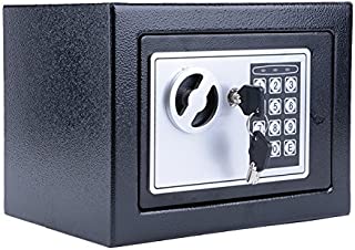 Modrine Security Safe - Digital Safe, Electronic Steel, Fireproof Lock Box with Keypad to Protect Money, Jewelry, Passports for Home, Business or Travel Black (Black)