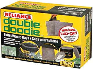 Reliance Products 2683-03 Double Doodie Toilet Waste Bags (6-Pack), Brown