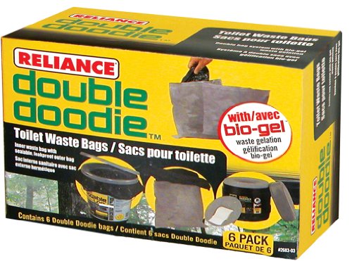 Reliance Products 2683-03 Double Doodie Toilet Waste Bags (6-Pack), Brown