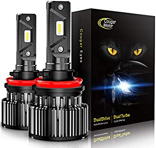 Cougar Motor LED Headlight Bulbs All-in-One Conversion Kit - H11 (H8, H9) -10000Lm 6000K Cool White CREE