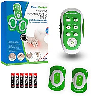 AccuRelief Wireless TENS Unit with Remote Control, TENS Pain Relief Device and Muscle Stimulator, for Back Pain, Neck Pain, Arm and Leg Pain