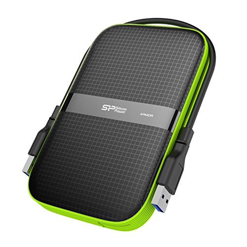 SP Silicon Power 2TB Rugged Portable External Hard Drive Armor A60 Shockproof USB 3.1 Gen1 for PC Mac Xbox and PS4 Black