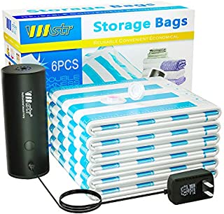 VMSTR Travel Vacuum Storage Bags with Electric Pump, Space Saver Bags for Travel and Home Use (6 PCS)