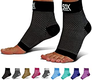 SB SOX Compression Foot Sleeves for Men & Women - BEST Plantar Fasciitis Socks for Plantar Fasciitis Pain Relief, Heel Pain, and Treatment for Everyday Use with Arch Support (Black, Medium)