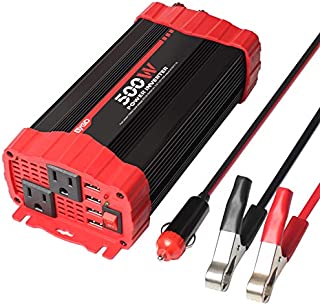 BYGD 500W Car Power Inverter DC 12V to 110V AC Converter Dual Outlets with 3.1A 4 USB Ports Car Charger Adapter