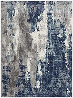 Luxe Weavers Euston Blue 8 x 10 Abstract Modern Area Rug 7681