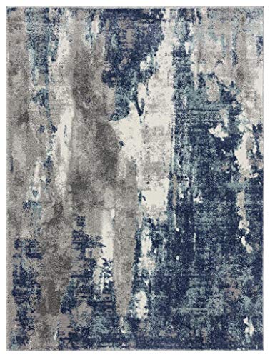 Luxe Weavers Euston Blue 8 x 10 Abstract Modern Area Rug 7681