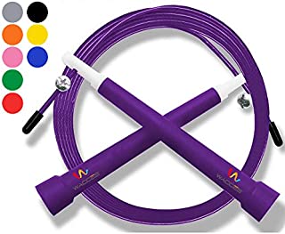 Wacces Premium Quality Adjustable Double Unders High Speed Jump Rope for Boxing, Martial Arts and Fitness (Purple)