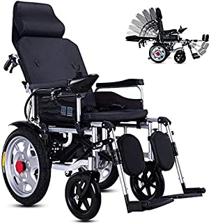 Chair Luxury Electric Wheelchair,Foldable Power Compact Mobility Aid Wheel, Lightweight Portable Medical Scooter Adjustable Backrest and Joystick,25km