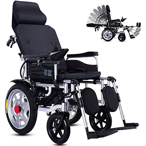 Chair Luxury Electric Wheelchair,Foldable Power Compact Mobility Aid Wheel, Lightweight Portable Medical Scooter Adjustable Backrest and Joystick,25km