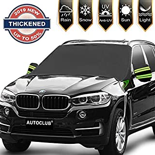 AUTOCLUB Car Windshield Snow Cover,3-Layer Protection&Double Side Design,Snow, Ice, Frost,UV Full Protection,Extra Large & Thick Fit for Most Vehicle(87