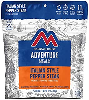 Mountain House Italian Style Pepper Steak| Freeze Dried Backpacking & Camping Food |2-Servings | Gluten-Free