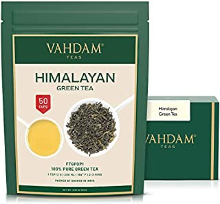 VAHDAM, Himalayan Green Tea Leaves (50+ Cups) I 100% NATURAL Green Tea I POWERFUL ANTIOXIDANTS I Best for Detox I Kombucha Tea I Pure Green Tea Loose-Leaf, 3.53 oz