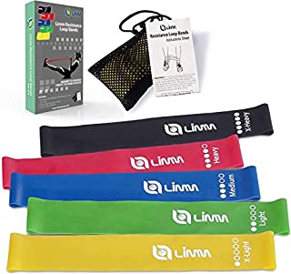 Limm Resistance Bands Exercise Loops - 12-inch Workout Flexbands for Physical Therapy, Rehab, Stretching, Home Fitness and More - Includes Bonus EBooks, Instruction Manual, Online Videos & Carry Bag