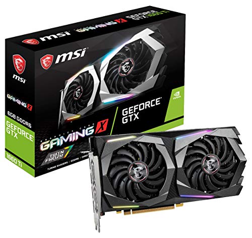 MSI Gaming GeForce GTX 1660 Ti 192-bit HDMI/DP 6GB GDRR6 HDCP Support DirectX 12 Dual Fan VR Ready OC Graphics Card (GTX 1660 TI Gaming X 6G)