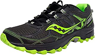 Saucony Men's Excursion Tr11 Running Shoe, Black/Slime, 11.5 Wide