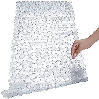 Pebble Bath Mat for Bathtub to Anti Slip Bathtub Mat in Shower with 16 Inches by 35 Inches (Clear)