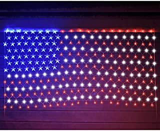 Russell Decor LED Patriot American Flag Net Lights with Remote Control 4th of July Independence Day Flag Lights Display Outdoor Indoor Mesh Lights Waterproof Party Christmas Decorations- 6X3.5