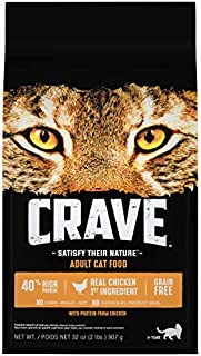 CRAVE Grain Free Adult High Protein Natural Dry Cat Food with Protein from Chicken, 2 lb. Bag