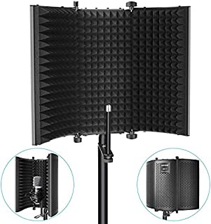 Neewer Professional Studio Recording Microphone Isolation Shield. High Density Absorbent Foam is Used to Filter Vocal. Compatible with Blue Yeti and Any Condenser Microphone Recording Equipment