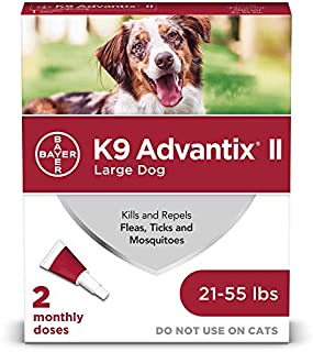 K9 Advantix II Flea And Tick Prevention for Dogs, Dog Flea And Tick Treatment For Large Dogs 21-55 lbs, 2 Monthly Applications