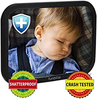 Baby Car Mirror for Back Seat Black - Safely Monitor Infant Child in Rear Facing Car Seat,See Children or Pets in BackseatBest Newborn Car Seat Accessories, Fully Assembled, Shatterproof