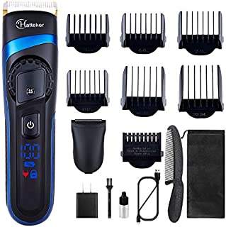 Hatteker Mens Hair Trimmer Clipper Body Hair Groomer Electric Beard Trimmer Hair Cutting Grooming Kit Cordless Back Shavers Waterproof USB Rechargeable