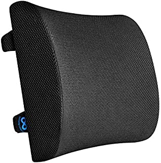 Everlasting Comfort Lumbar Support for Office Chair - Pure Memory Foam Lumbar Pillow for Car (Black)