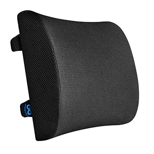 Everlasting Comfort Lumbar Support for Office Chair - Pure Memory Foam Lumbar Pillow for Car (Black)