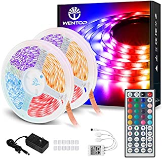 WenTop Led Strip Lights 32.8ft for Bedroom with Remote (2 Rolls of 16.4ft)