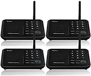 Wuloo Intercoms Wireless for Home 5280 Feet Range 10 Channel 3 Code, Wireless Home Intercom System for Home House Business Office, Room to Room Intercom, Home Communication System (4 Packs, Black)