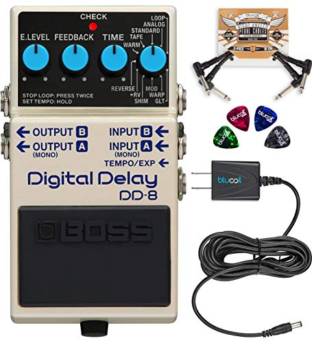 BOSS DD-8 Digital Delay Guitar Effects Pedal Bundle