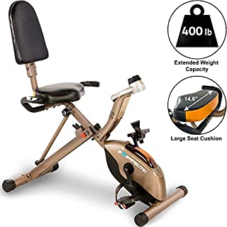 Exerpeutic Gold 525XLR Folding Recumbent Exercise Bike, 400 lbs