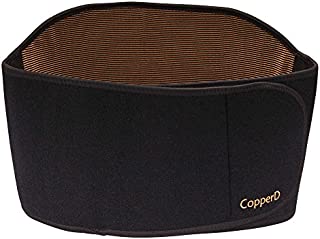 Copper D 1x Black Copper Rayon from Bamboo Copper Compression Lower Back Adjustable Brace Wrap for Relief from Injuries or Comfort Support for Working Out, Playing Sports, L/XL