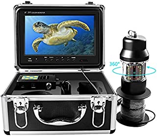 Underwater Ice Fishing Camera 360° Rotating View Waterproof Video Camera and Adjustable 38 LEDs 9 inch 720P HD LCD Monitor with DVR Fish Finder for Ice,Lake and Boat Fishing