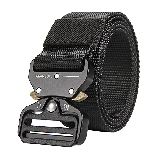 KingMoore Men's Tactical Belt Heavy Duty Webbing Belt Adjustable Military Style Nylon Belts