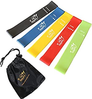 Fit Simplify Resistance Loop Exercise Bands with Instruction Guide, Carry Bag, EBook and Online Workout Videos, Set of 5